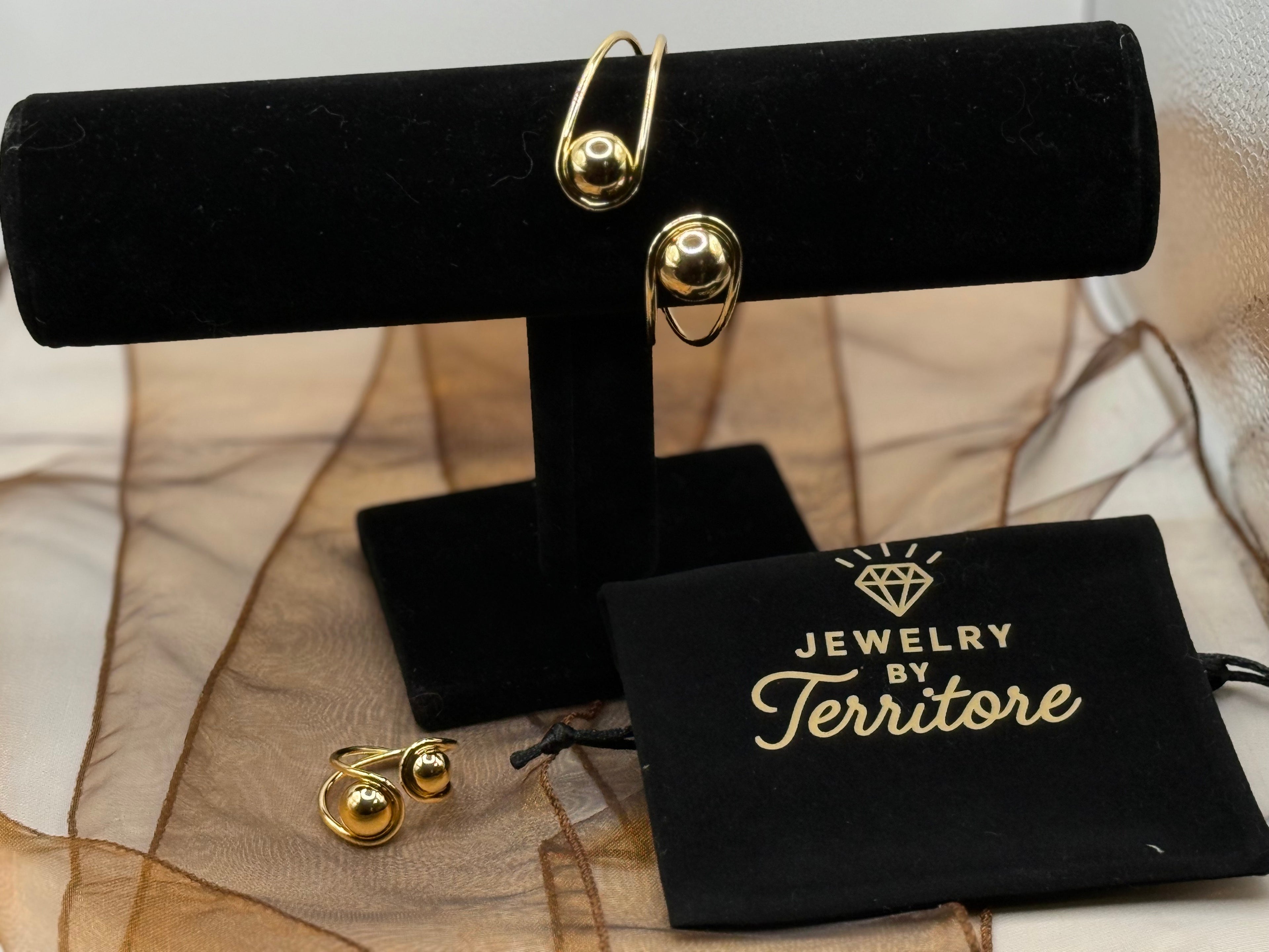 Stainless steel bracelet and ring set